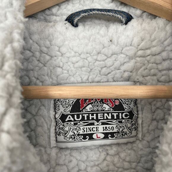 Levi's Vintage Sherpa Fleece Lined Snap Button Jacket Men's Size Large - Picture 6 of 10